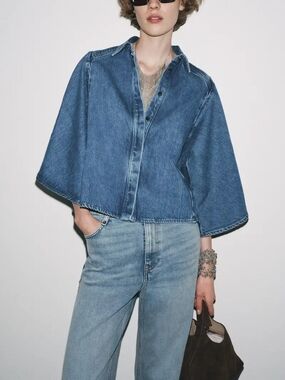 ZW Collection Denim Kimono Shirt